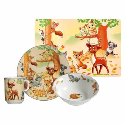 Ritzenhoff & Breker Waldtiere Kindergeschirr mit Platzset 4er Set bunt Image