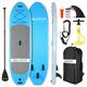 Ancheer Aufblasbares Stand Up Paddle Board mit Komplett SUP Zubehör, Rucksack, Leine, verstellbarem Paddel und Handpumpe, Bodenflosse, wasserdichter Tasche, Reparaturset, Himmelblau, 305 x 81 x 15 cm