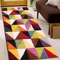 Lord of Rugs Quality Handcarved Geometric Design Rainbow Bedroom Living Room Multi Coloured Rug Tampa Multi Runner 66x230 cm (2'1"x7'7")