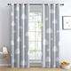 BUKITA Cloud Curtains, Grey Blackout Curtains 66x90 InchEyelet Curtains for Living Room Bedroom and Kitchen, Thermal Grommet Drapes, Door Curtain, 2 Panels Set
