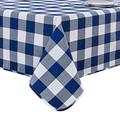 LUOLUO Rectangle Gingham Tablecloth Checkered Wipe Clean Yarn Dyed Table Cloth for Kitchen Dining Outdoor Picnic Easter (Navy, 140 x 240cm)