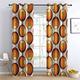 BUKITA Vintage Curtains, 70s Blackout Curtains 66x72 InchEyelet Curtains for Living Room Bedroom and Kitchen, Thermal Grommet Drapes, Door Curtain, 2 Panels Set