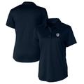 Women's Cutter & Buck Navy Milwaukee Brewers Americana Logo Prospect DryTec Textured Stretch Polo