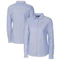 Women's Cutter & Buck Light Blue Houston Astros Americana Logo Oxford Stretch Long Sleeve Button-Up Shirt