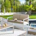 Canapé de jardin PAVANE Blanc 2 places - Aluminium traité époxy, Polyester Hespéride