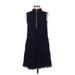 Gap Casual Dress - Mini Mock Sleeveless: Blue Print Dresses - Women's Size X-Small