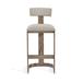 Interlude Brooklyn Bar Stool Wood/Upholstered/Metal in Brown | 41 H x 17.5 W x 18.5 D in | Wayfair 145257