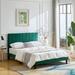 Latitude Run® Rafaan Panel Bed Upholstered/Velvet/Metal in Gray/Green | 45.7 H x 57 W x 76.4 D in | Wayfair 4BD0096E82B14037BE801918AB861184