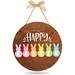 The Holiday Aisle® Happy Easter Wall Décor, Solid Wood | 11.4 H x 11.4 W x 0.25 D in | Wayfair FFDD365A870F4096A6BC071337ABD260