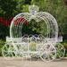 Zaer Ltd International 10 ft. Tall XL Heart-Shaped Iron Carriage w/ Planters "Aphrodite" Metal in White | 120.5 H x 127.5 W x 57 D in | Wayfair