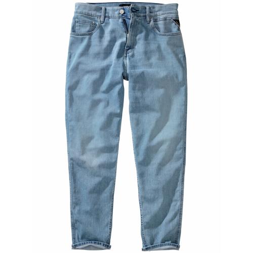 Replay Herren Jeans-Hose Tapered Fit Hellblau einfarbig