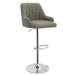 Adjustable Armless Swivel PU Leather Bar Stools Chrome Air Lift Counter Height Stools Set of 2