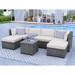 7-Piece Outdoor Rattan Sofa Sectional Seating Group with Cushions