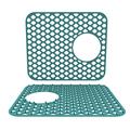 wofedyo kitchen gadgets silicone kitchen sink protector mat folding heat non slip kitchen sink mats grid accessory grey for bottom of farmhouse stainless steel porcelain sink Green 18*17*5