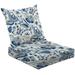 2-Piece Deep Seating Cushion Set seamless traditional Indian blue paisley Outdoor Chair Solid Rectangle Patio Cushion Set