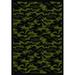 Joy Carpets 1526D-02 Funky Camo Green 7 ft.8 in. x 10 ft.9 in. WearOn Nylon Machine Tufted- Cut Pile Whimsy Rug