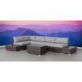 Living Source International LSI 8 Piece Rattan Sectional Seating Group with Cushions Espresso