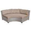 Afuera Living Curved Armless Outdoor Wicker Patio Sofa in Wheat