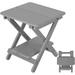NALONE Adirondack Folding Table 15.7 Outdoor Side Table HDPE Plastic Double End Table Portable for Camping Patio Picnic Porch Deck (Gray)