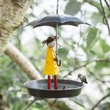 WJSXC Bird Feeders Novel Feeder Metal Hanging Chain Girl and Umbrella Bird Feeder New Hummingbird Feeder