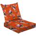 2-Piece Deep Seating Cushion Set Abstract watercolor flowers bloom Seamless made blurred flowers Summer Outdoor Chair Solid Rectangle Patio Cushion Set