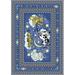 Joy Carpets 1474C-01 Hey Diddle Diddle Blue 5 ft.4 in. x 7 ft.8 in. WearOn Nylon Machine Tufted- Cut Pile Just for Kids Rug