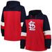 Women's Red St. Louis Cardinals Plus Size Colorblock Pullover Hoodie