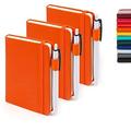 3 Pack Pocket Notebook Journals with 3 Black Pens Feela A6 Mini Cute Small Journal Notebook Bulk Hardcover College Ruled Notepad with Pen Holder for Office School Supplies 3.5Ã¢â‚¬x 5.5Ã¢â‚¬ Orange