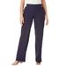 Plus Size Women's Linen Wide Leg Sailor Pant by Jessica London in Navy (Size 28 W)