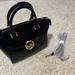 Michael Kors Bags | Michael Kors Hudson Medium Leather Satchel Shoulder Bag Black | Color: Black | Size: 9”X12”X5”