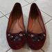 Coach Shoes | Coach Tea Rose Lola Ballet Red Suede Leather Flats Shoes G1025 Size 8.5 | Color: Red | Size: 8.5