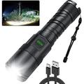 Rechargeable Flashlights - 100 000 High Lumens Bright XHP99 LED Flashlight - 5 Modes Waterproof Tactical Flashlights for Emergencies Camping