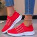 Cathalem Womens Casual Dress Shoes Size 8 Women Fly Woven Mesh Running Shoes Tennis Walking Women Shoes Casual Comfort Red 8