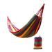 HOMEMAXS 1 Set Double Camping Hammock Rainbow Striped Canvas Hammock Swing Portable Hammock Widen Hammock for Camping Travel (Red)