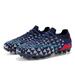 Kid s Soccer Shoes Comfortable Athletic Soccer Cleats Professional Spikes Lowtop Soft touch Blue 37