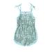 Multitrust Toddler Baby Girls Summer Romper Sleeveless Spaghetti Strap Cartoon Print Strap Bodysuit Jumpsuit