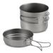 Tickas 1100ML / 1600ML Titanium Pot Pan Set Super Lightweight Camping Cookware Set Portable Cooking Tool with Folding Handle