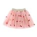 IROINNID Toddler Girls Tutu Skirts Cute Party Dance Skirts Strawberry Print Net Yarn Skirts Children Girls Tulle Princess Dressy Skirt Spring Saving