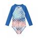 GYRATEDREAM Baby Girl Swimsuits Set Rash Guard Bathing Suits for Toddler Girls Kids Swimwear Blue Mermaid 4-5 Years
