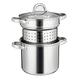 Cooks Professional Stainless Steel Pasta Pot l 5 Litre Stockpot with Removable Pasta Strainer Insert | Thick Induction Base with Glass Lid Included | Suitable for All Hob Types