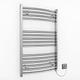 Myhomeware 400mm Wide Curved Chrome Electric Bathroom Towel Rail Radiator With Manual Electric Element UK Pre-Filled (400 x 800 mm (h))