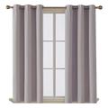 APEX FURNISHINGS Blackout Curtains For Living Room Décor, Insulated Thermal Curtains For Bedroom, Door Curtain, Eyelet Curtains 2 Panels With Tiebacks, Silver Grey Curtains (90x90) Inches