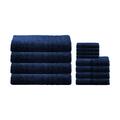 Mosobam 700 GSM Luxury Bamboo 12pc Extra Large Bathroom Set, Navy Blue, 4 Bath Towels Sheets 35X70 4 Hand Towels 16X30 4 Face Washcloths 13X13, Turkish Towel Sets, Quick Dry