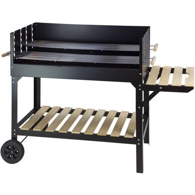 Grillwagen xxl Holzkohlegrill Gartengrill Barbecue Grill almeria Fahrbar Schwarz Image