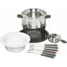 KitchenCraft Set per Fonduta 3 in 1 con Forchette per Fonduta con Codice Colore per Fonduta di