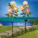 Solar Blooming Peonies and Butterflies Garden Stakes - Set of 2 - 19.200 x 6.100 x 4.200