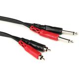 Hosa CPR-206 Stereo Interconnect Cable - Dual 1/4-inch TS Male to Dual RCA Male - 20 foot