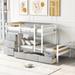 Gray Twin over Twin Wood Loft Bunk Bed with 3+3 Drawers