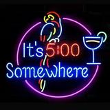 Queen Sense 10 Vivid It s 5 O clock Somewhere Parrot Martini LED Sign Neon Sign Light Lamp Durable Super Bright NST234