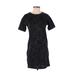 Banana Republic Factory Store Casual Dress - Shift Crew Neck Short sleeves: Black Dresses - Women's Size 0